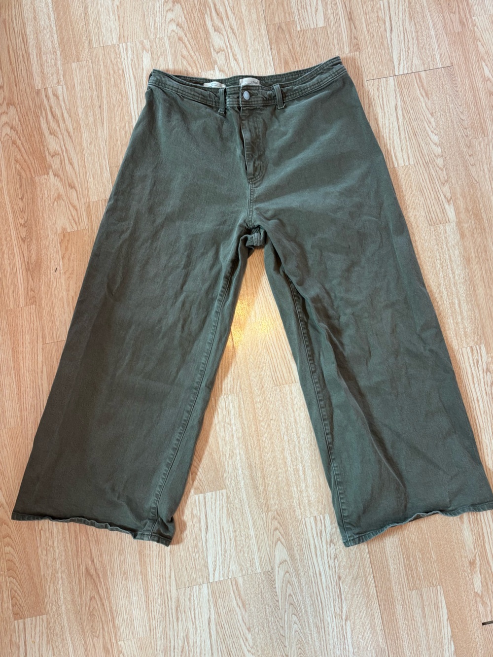 Wide Leg Olive Green Pants